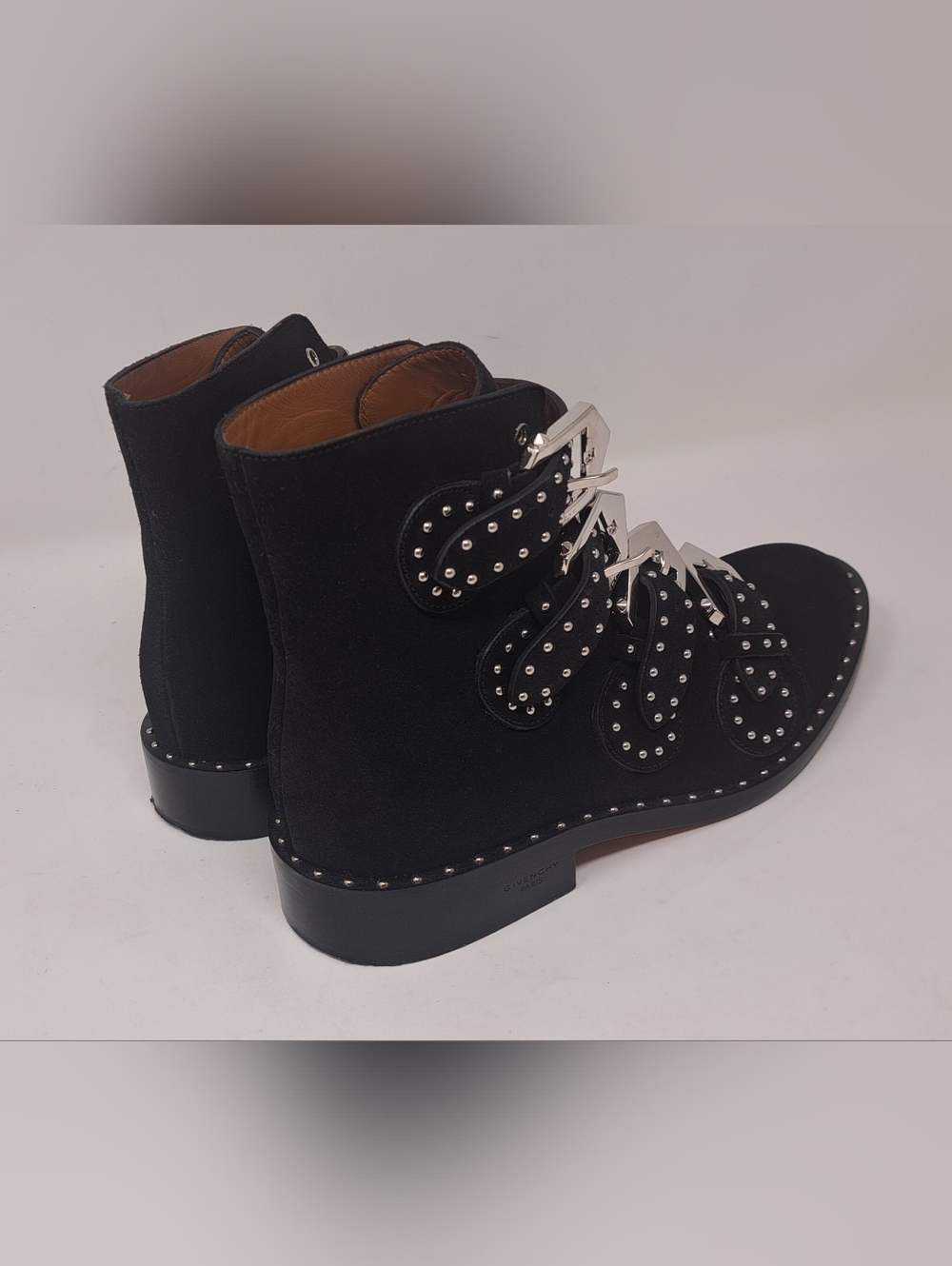 Givenchy Paris Women's Ankle Boots Studded Suede Straps Italy 36.5 EU / 6.5 US - Picture 9 of 16